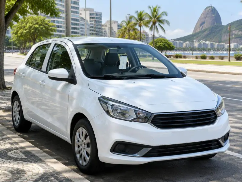 Carro branco compacto para locação